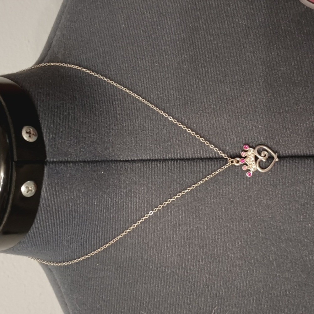 Unbranded kids princess crown heart necklace